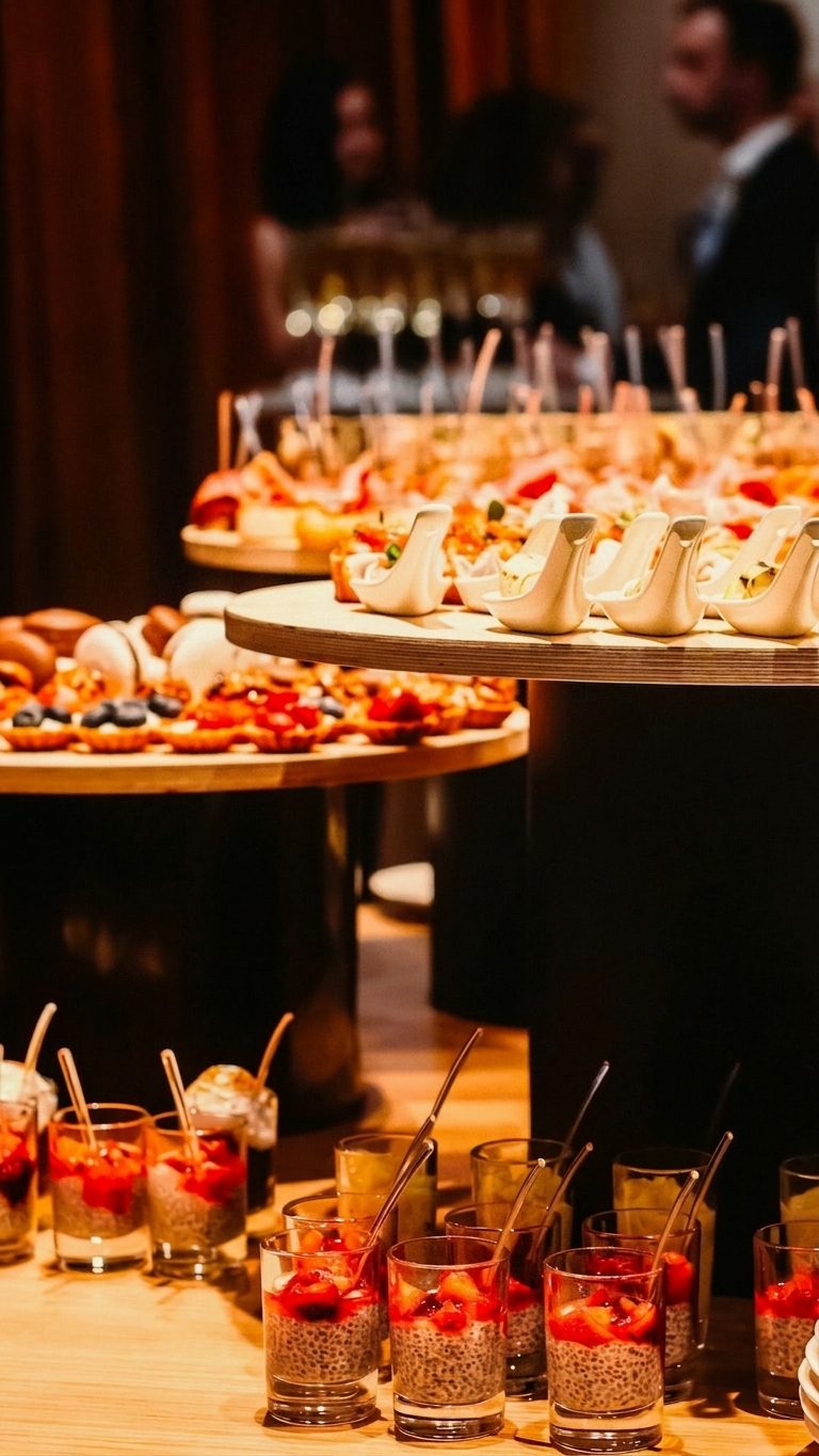 Dessert-Buffet mit Chia-Bowls