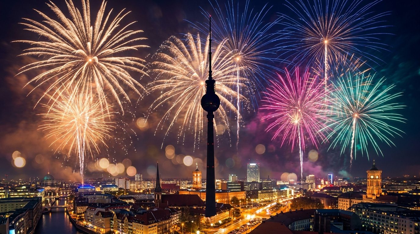 Höhenfeuerwerk zum Jahreswechsel