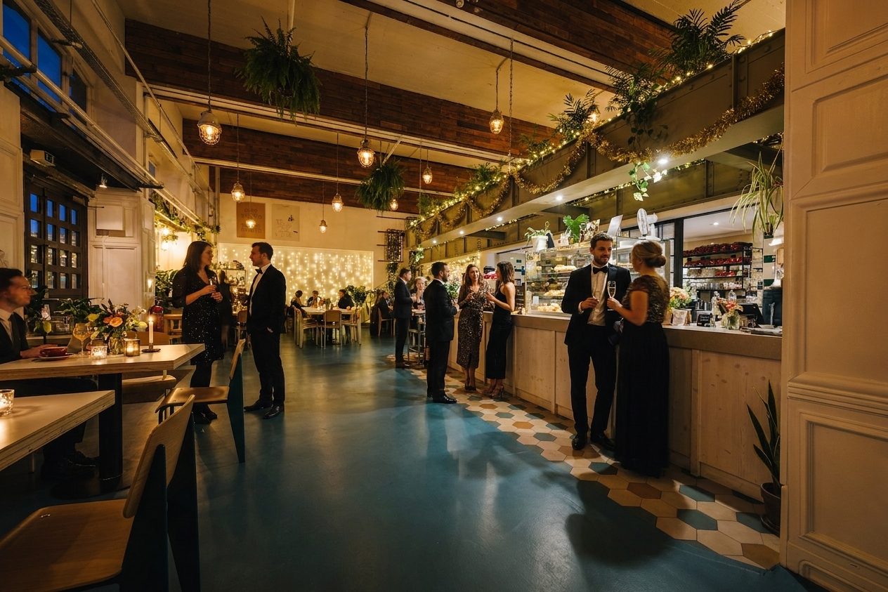 Botanische Ambient-Lounge im Greens mit Empore